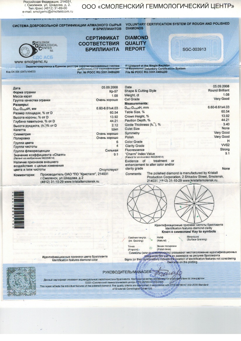 Серьги с бриллиантами