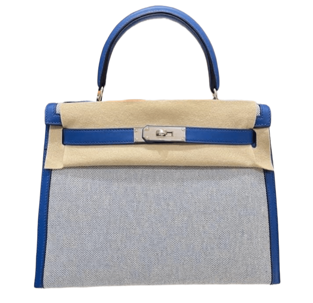 Сумка Hermes Kelly 28 Limited Edition Bleu France Swift Toile