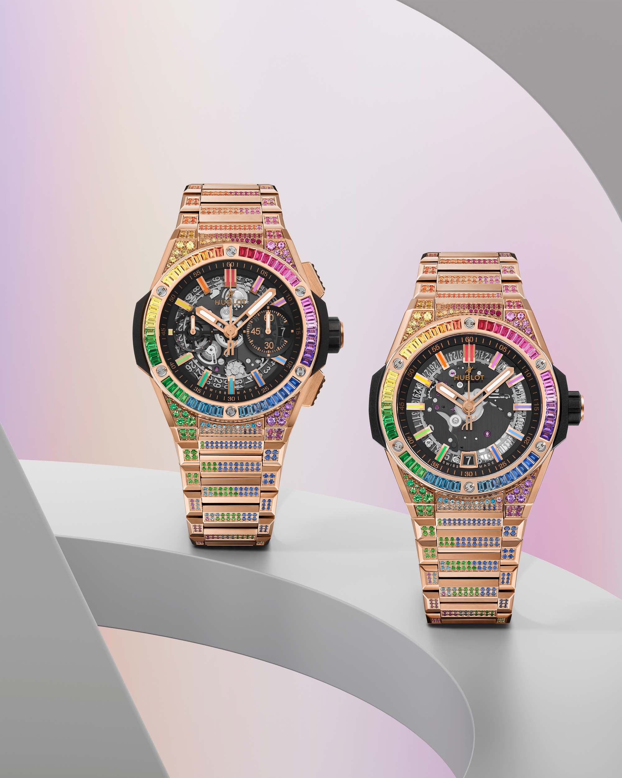 Hublot Big Bang Unico Integrated Rainbow and Big Bang Unico Time Only Rainbow