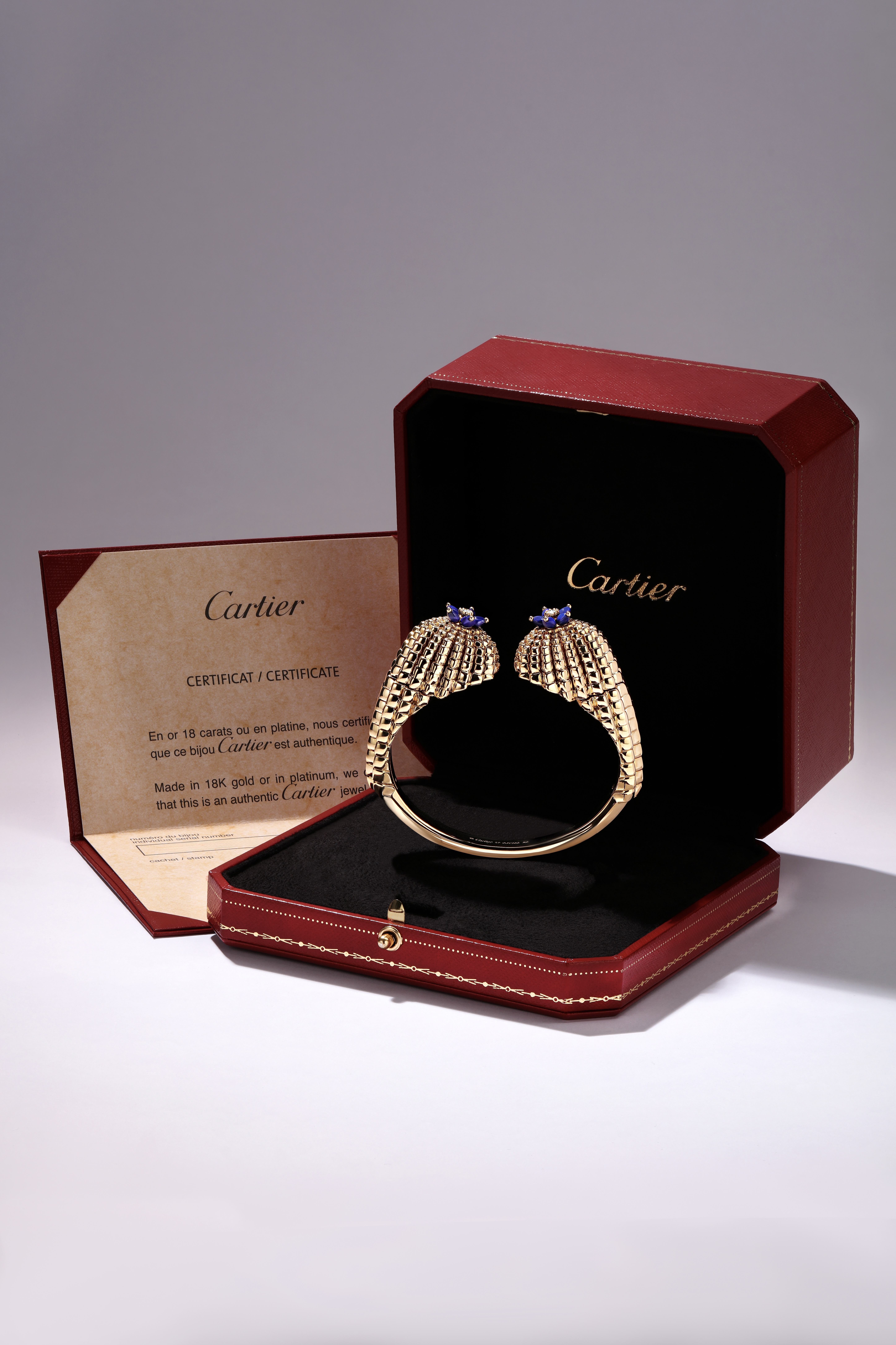 Cartier Cactus de Cartier Yellow Gold Lapis Lazuli & Diamonds Bracelet