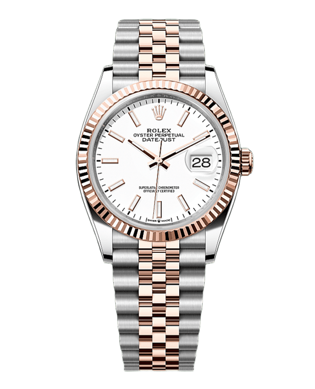 ROLEX DATEJUST 36MM STEEL AND EVEROSE GOLD