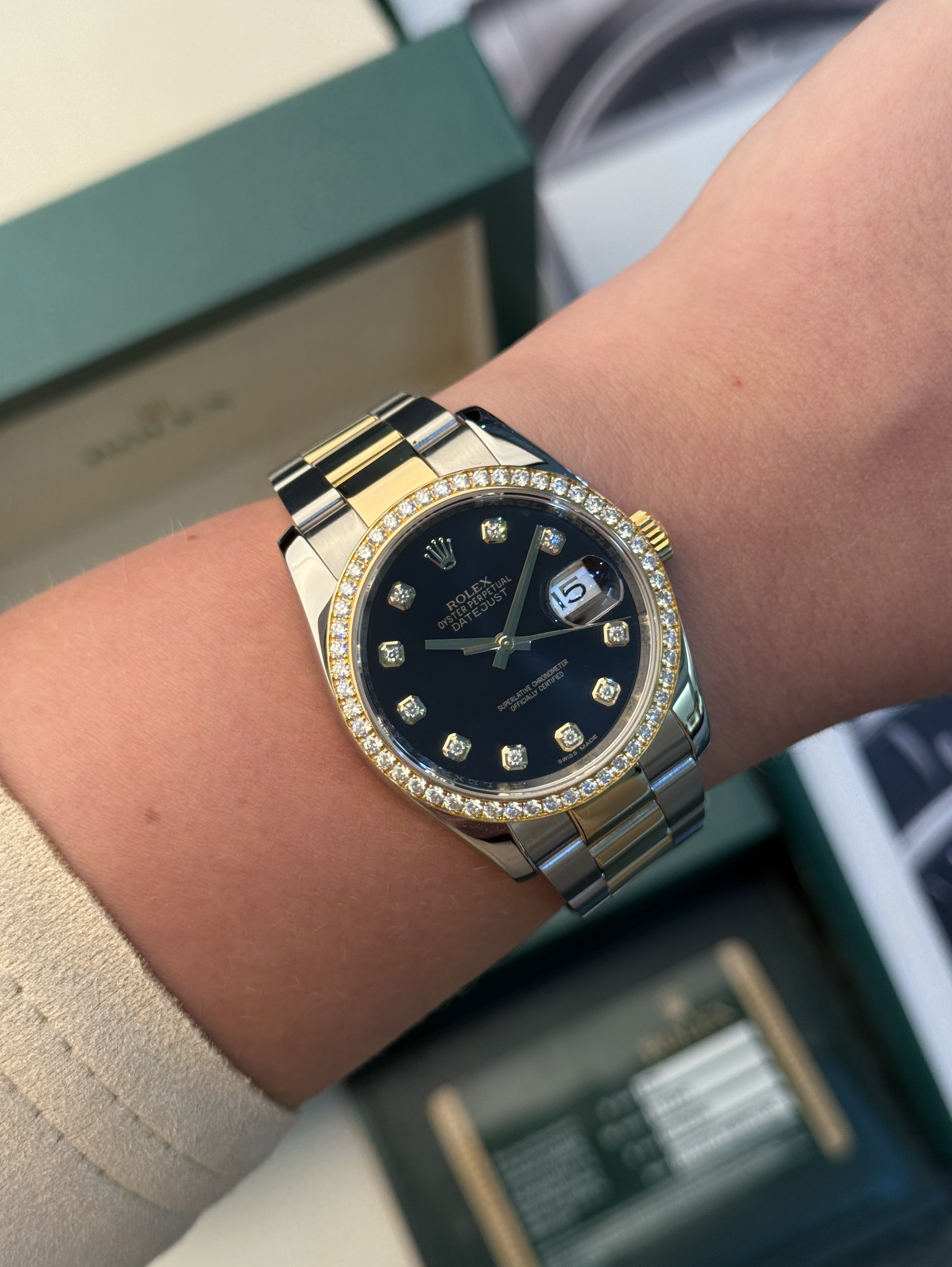 Rolex Datejust Black Diamond Dial 36mm