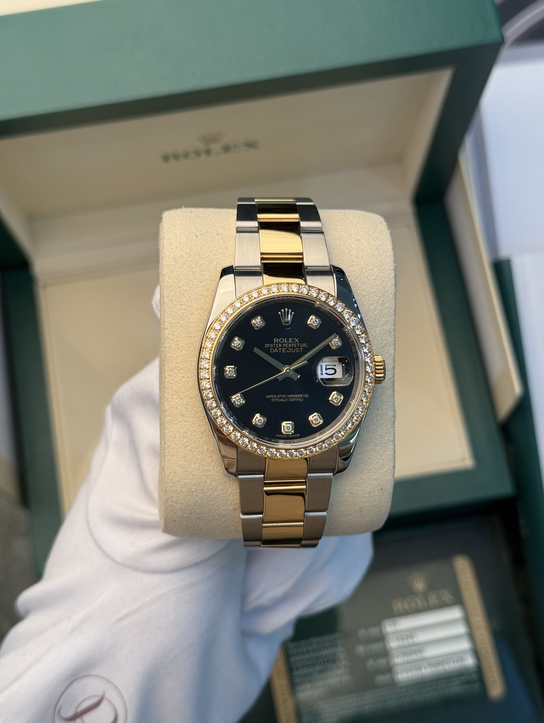Rolex Datejust Black Diamond Dial 36mm
