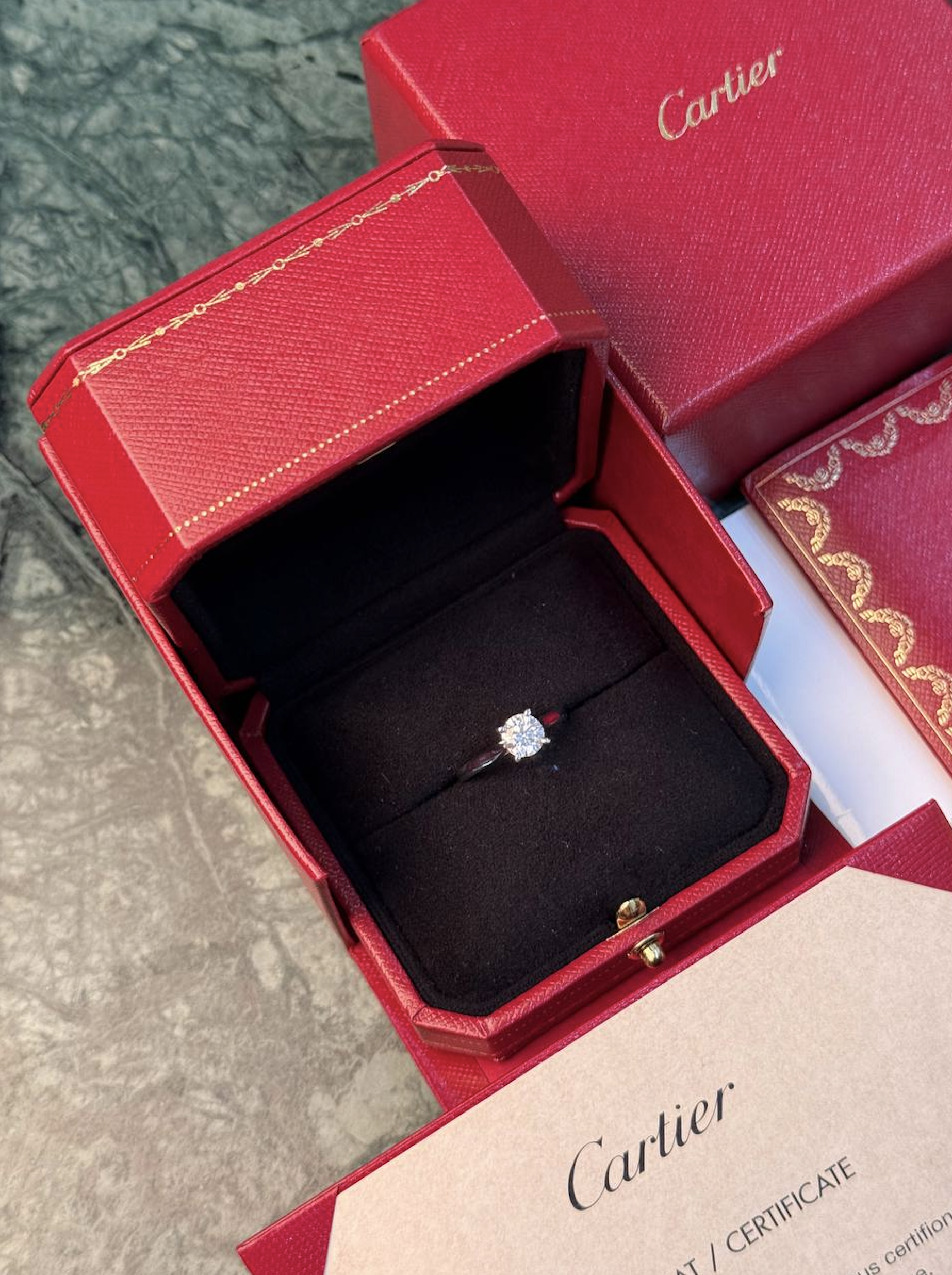 Cartier diamond ring 1.08 ct.
